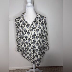 Finley Brette Medallion Patterned Blouse size L